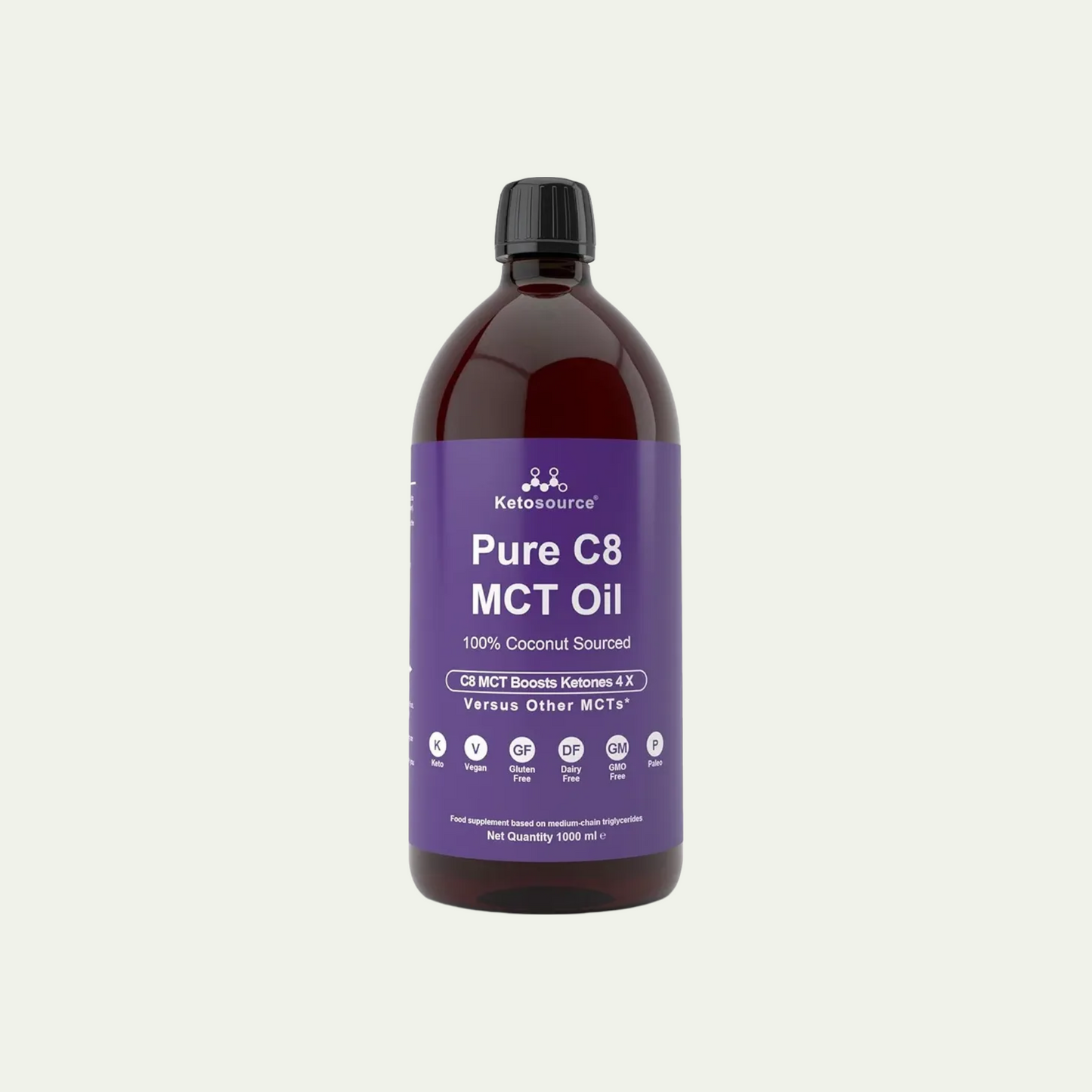 Premium Pure C8 MCT Oil | Increases Ketones 3X More Than Other MCTs