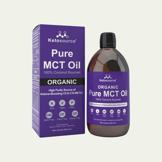 Pure MCT Oil Organic | 100% Coconut Organic MCT Oil C8 C10 Glass Bottle