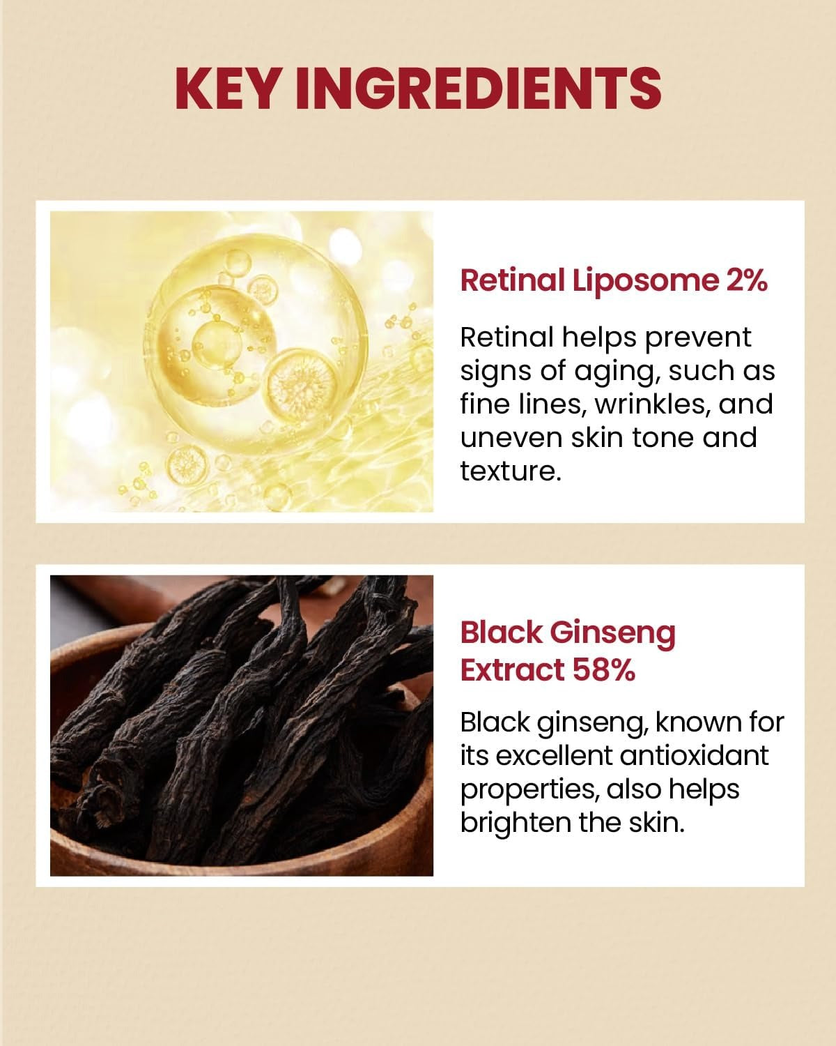 SEOUL 1988 Retinal Serum: 2% Retinal Liposome Black Ginseng Niacinamide Bakuchiol Vitamin C